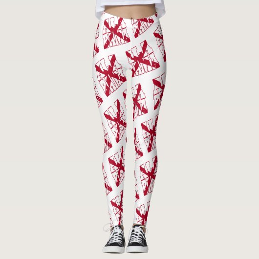 Tekstpatroon vlag Alabama staat Leggings (Voorkant)