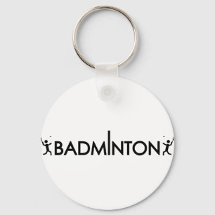 tekstpictogram voor badminton-speler sleutelhanger