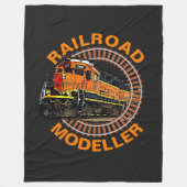 Tekstrail modelleren Oranje dieseltrein wijzigen Fleece Deken (Voorkant)