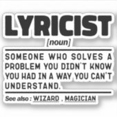 Tekstschrijver Noun Definition Song Schrijver Humo Sticker (Voorkant)