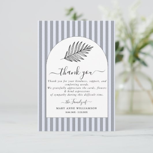 Tekstscript begrafenis bedankt kaart (Staand voorkant)