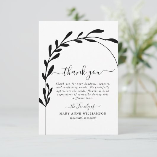 Tekstscript bijvoegen Begeleidende tekst Bedankkaart (Staand voorkant)