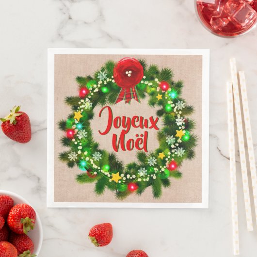 Tekstserviette de table joyeux noël diner bewerken servet (Insitu)