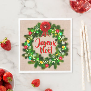 Tekstserviette de table joyeux noël luncheon bewer servet