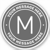 tekstSjabloon | Grijs Sticker (Voorkant)