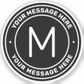  tekstSjabloon | Zwart Sticker (Voorkant)