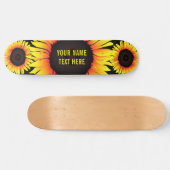 Tekstskateboard met persoonlijke naam met zonneblo persoonlijk skateboard (Horizontaal)