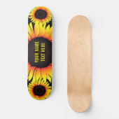 Tekstskateboard met persoonlijke naam met zonneblo persoonlijk skateboard (Voorkant)