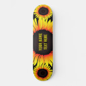 Tekstskateboard met persoonlijke naam met zonneblo persoonlijk skateboard (Voorkant)