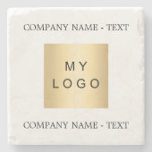 Tekstslogan voor zakelijk bedrijf logo stenen onderzetter (Voorkant)