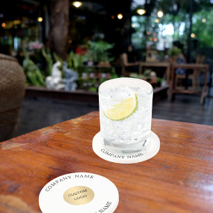 Tekstslogan voor zakelijk bedrijf logo zandsteen onderzetter