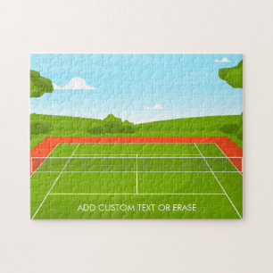 Teksttekst toevoegen afbeelding Tennis Court Illus Legpuzzel