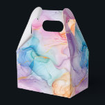 Tekstvak Bedankdoosjes<br><div class="desc">Party gunstbox wordt getoond in een kleurrijke inktwerveling art print. Pas dit object aan en voeg het toe of koop het zoals het wordt weergegeven. Tip: Voeg er een sticker aan toe met namen en voeg wat lint toe. Gelicentieerd Afbeelding Tip: Voeg gewoon je geweldige lekkernijen toe en voeg wat...</div>