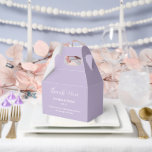 Tekstvak Bedankdoosjes<br><div class="desc">Party gunst box wordt getoond in een elegante lavendelkleur. Pas dit item aan en wijzig de voorbeeldtekst in de jouwe. Tip: Voeg gewoon je geweldige lekkernijen toe en voeg wat feestelijk lint toe.</div>