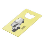 Tekstvak cartoon creditkaart flessenopener (Voorkant Gekanteld)