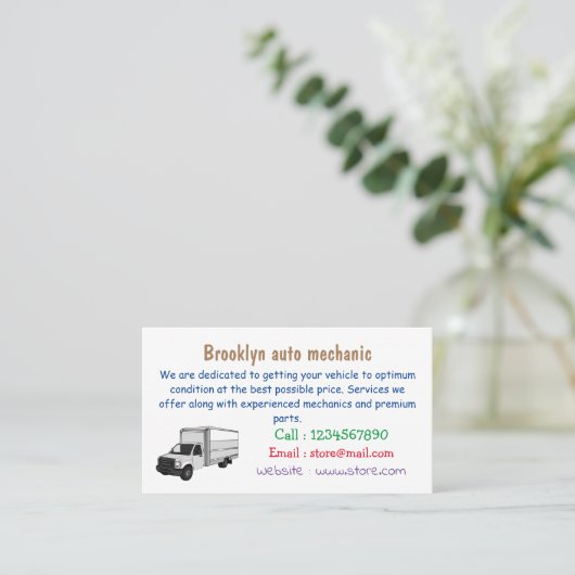 Tekstvak cartoon visitekaartje (Staand voorkant)