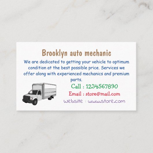 Tekstvak cartoon visitekaartje (Voorkant)