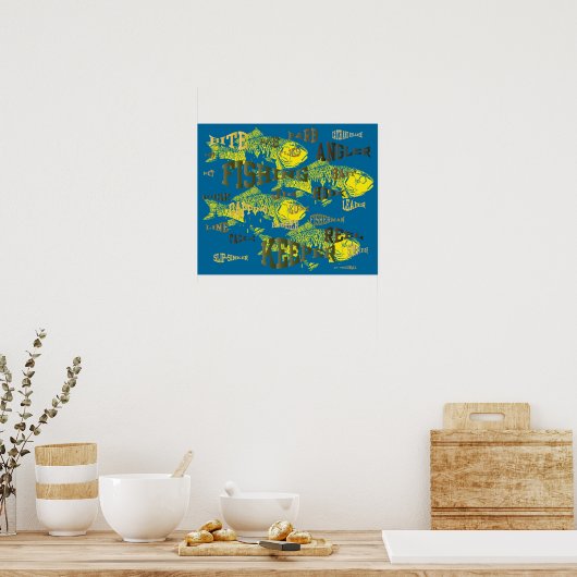 tekstvak voor vissen poster (Keuken)