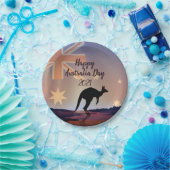 Tekstvlag Kangaroo Australia Day 7" bewerken Papieren Bordje (Feest)