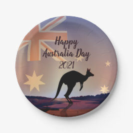 Tekstvlag Kangaroo Australia Day 7" bewerken Papieren Bordje