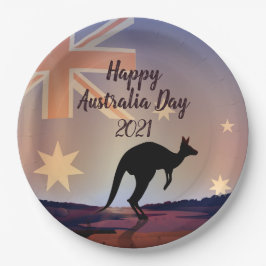 Tekstvlag Kangaroo Australia Day 9" bewerken Papieren Bordje