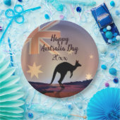 Tekstvlag Kangaroo Australia Day 9" bewerken Papieren Bordje (Feest)