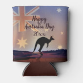 Tekstvlag Kangaroo Australia Day bewerken Blikjeskoeler (Voorkant)