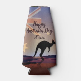 Tekstvlag Kangaroo Australia Day bewerken Flesjeskoeler