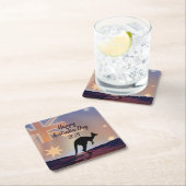 Tekstvlag Kangaroo Australia Day bewerken Kartonnen Onderzetters (Insitu)