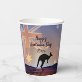 Tekstvlag Kangaroo Australia Day bewerken Papieren Bekers (Achterkant)