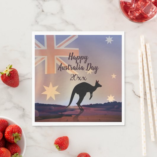 Tekstvlag Kangaroo Australia Day bewerken Servet (Insitu)