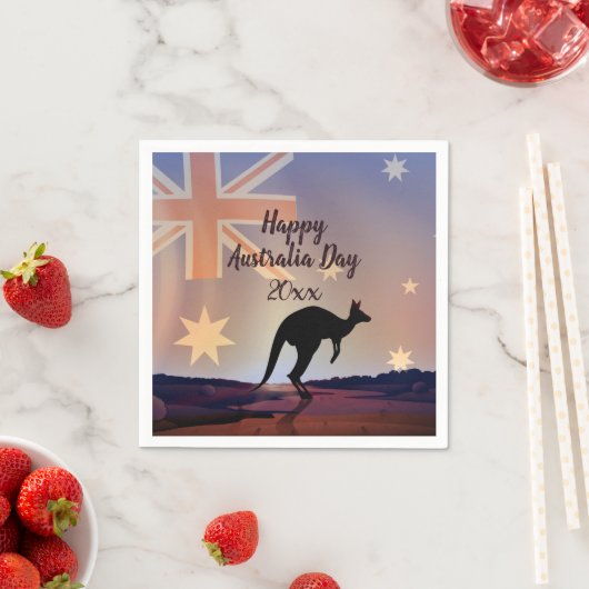 Tekstvlag Kangaroo Australia Day Cocktail bewerken Servet (Insitu)
