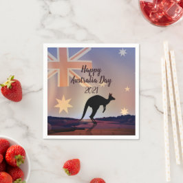 Tekstvlag Kangaroo Australia Day Cocktail bewerken Servet