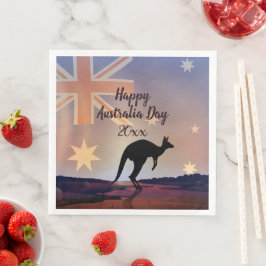 Tekstvlag Kangaroo Australia Day Dinner bewerken Servet