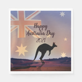 Tekstvlag Kangaroo Australia Day Luncheon bewerken Servet