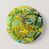 Tekstwatel en gum Leaves Aussie badge toevoegen Ronde Button 7,6 Cm (Voorkant)