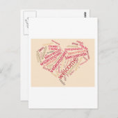 tekstwolk welkom hart briefkaart (Voorkant / Achterkant)