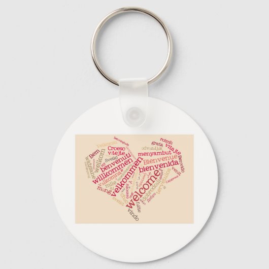 tekstwolk welkom hart sleutelhanger (Voorkant)