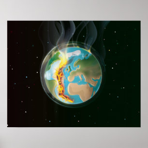 Tektonische Platen van de Aarde Poster