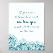 Tel alle golven citeren nautische kinderkamer kuns poster (Voorkant)