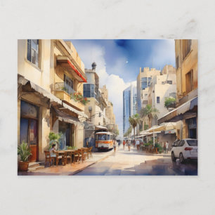 Tel Aviv aquarel kunst Briefkaart