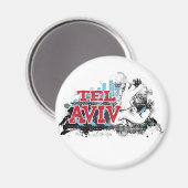 TEL AVIV - Een grunge stijl van Israël's #1 stad Magneet (Voorkant / Achterkant)