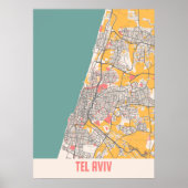 Tel Aviv - Israel Chalk City Map Poster (Voorkant)
