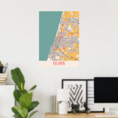 Tel Aviv - Israel Chalk City Map Poster (Thuiskantoor)