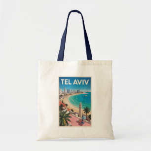 Tel Aviv Israël Illustratie Reis Kunst Vintage Tote Bag