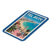 Tel Aviv Israel Illustration Travel Art Vintage Magneet (Linkerzijde)