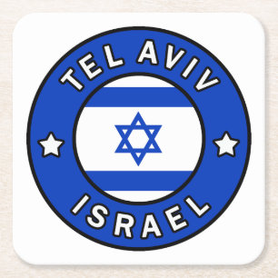 Tel Aviv Israel Kartonnen Onderzetters