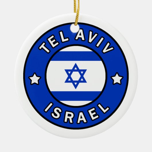 Tel Aviv Israel Keramisch Ornament (Voorkant)