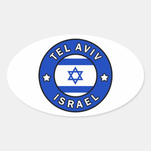 Tel Aviv Israel Ovale Sticker (Voorkant)