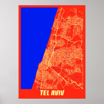Tel Aviv - Israel Retro City Map